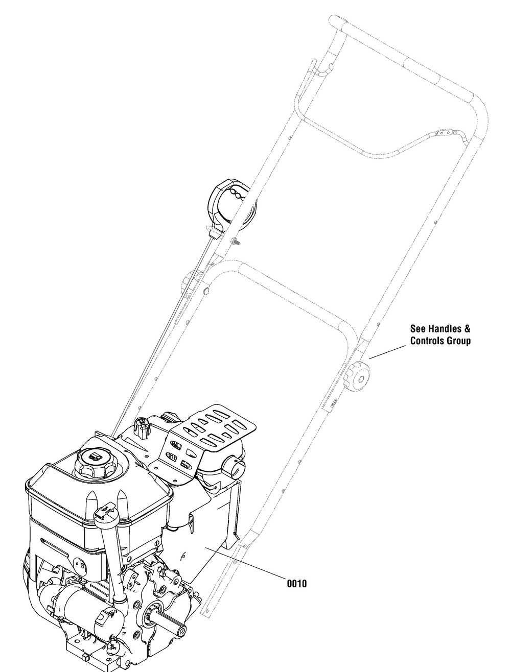 Engine Group Diagram and Parts List for 1696686-00 2016 Briggs and Stratton Snow Blower